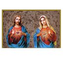 Ver imagem 1 de Quadro Sagrado Coração de Jesus e Maria - Auréola Dourada 30x40 Moldura e Vidro