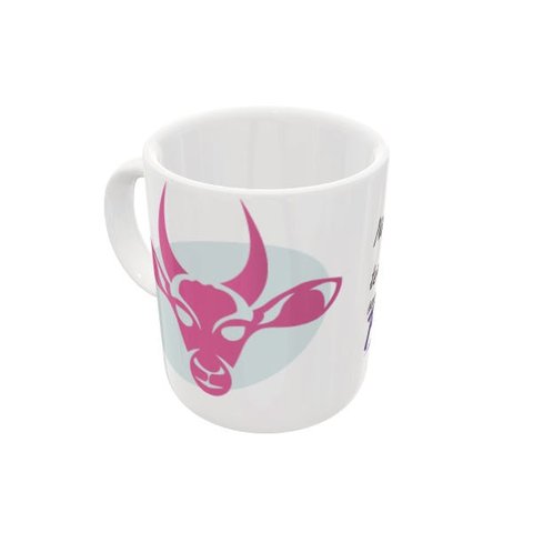 CANECA DE CERÂMICA CAPRICÓRNIO EM ROSA - COLEÇÃO HORÓSCOPO - 325ML