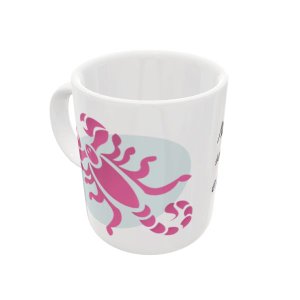 CANECA DE CERÂMICA ESCORPIÃO EM ROSA - COLEÇÃO HORÓSCOPO - 325ML