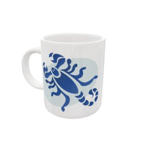 CANECA DE CERÂMICA ESCORPIÃO EM AZUL - COLEÇÃO HORÓSCOPO - 325ML