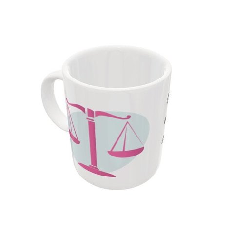 CANECA DE CERÂMICA LIBRA EM ROSA - COLEÇÃO HORÓSCOPO - 325ML