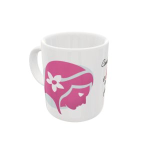 CANECA DE CERÂMICA VIRGEM EM ROSA - COLEÇÃO HORÓSCOPO - 325ML