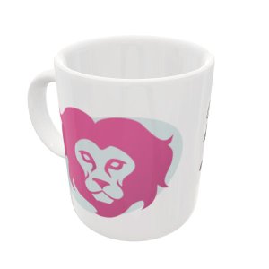 CANECA DE CERÂMICA LEÃO EM ROSA - COLEÇÃO HORÓSCOPO - 325ML