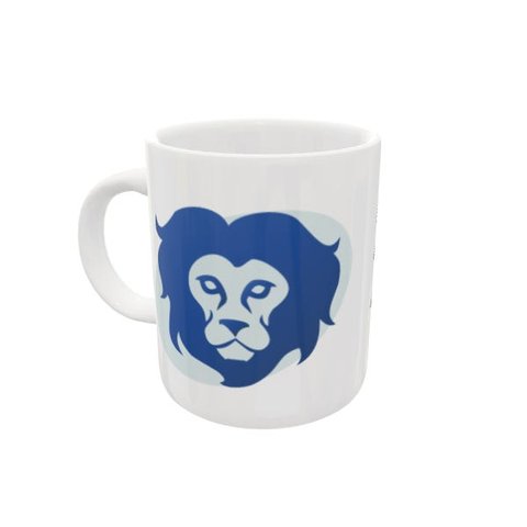 CANECA DE CERÂMICA LEÃO EM AZUL - COLEÇÃO HORÓSCOPO - 325ML