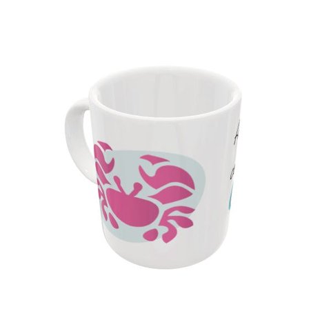 CANECA DE CERÂMICA CÂNCER EM ROSA - COLEÇÃO HORÓSCOPO - 325ML