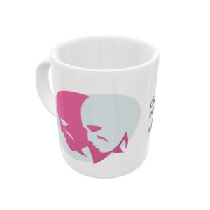 CANECA DE CERÂMICA GÊMEOS EM ROSA - COLEÇÃO HORÓSCOPO - 325ML