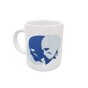 CANECA DE CERÂMICA GÊMEOS EM AZUL - COLEÇÃO HORÓSCOPO - 325ML