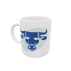 CANECA DE CERÂMICA TOURO EM AZUL - COLEÇÃO HORÓSCOPO - 325ML
