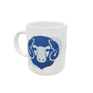 CANECA DE CERÂMICA ÁRIES EM AZUL - COLEÇÃO HORÓSCOPO - 325ML