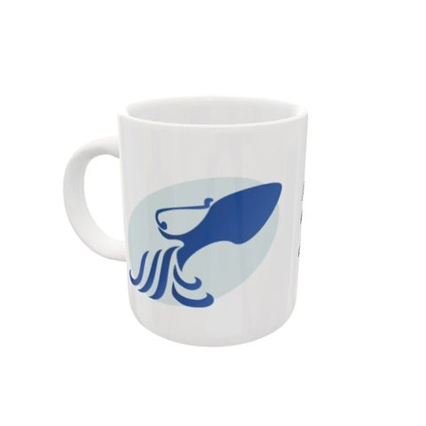 CANECA DE CERÂMICA AQUÁRIO EM AZUL - COLEÇÃO HORÓSCOPO - 325ML