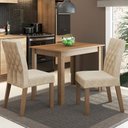 Ver imagem 1 de Conjunto Sala de Jantar Madesa Vivi Mesa Tampo de Madeira com 2 Cadeiras Rustic/Imperial Cor:Rustic/