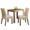 Ver imagem 2 de Conjunto Sala de Jantar Madesa Vivi Mesa Tampo de Madeira com 2 Cadeiras Rustic/Imperial Cor:Rustic/