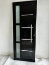 Ver imagem 2 de Porta de Alumínio 210 x 90 Com Vidro - Lambri Duplo PRETA