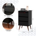 Ver imagem 3 de Mesa de Cabeceira Wood Retrô 3 Gavetas Ej Móveis