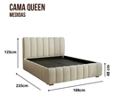 Ver imagem 5 de Cama Queen Estofada Luxo em Linho Luxo com Cabeceira Acolchoada e Acabamento Premium
