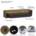Ver imagem 6 de Rack para Tv até 65 Polegadas Loop 2 Gavetas com Vidro e Led Cedro/preto - Olivar Móveis