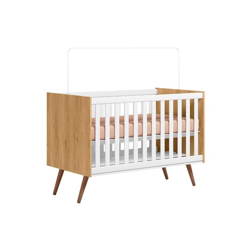 Berço Mini Cama Q Encanto Retro Freijo com Branco - Qmovi