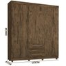 Guarda-Roupa Casal 6 Portas 3 Gavetas Rudrack Bergamo Cacau - 4