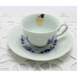 Jogo Cafezinho Lavanda Porcelana Antiga Cerâmica Maria Sofia - 3