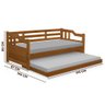 Sofá Cama Madeira Maciça com Auxiliar Atraente Castanho - 4