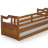 Sofá Cama Madeira Maciça com Auxiliar Atraente Castanho - 3