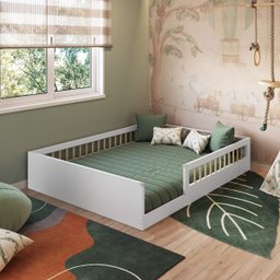 Cama de Chão Casal S/colchão C/protetor de Quinas em Silicone Affetto Aft016 Completa Móveis - 1