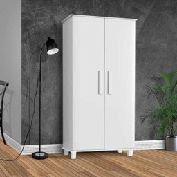 Armário Multiuso Sapateira com Cabideiro Flex Branco - 1 Armário Multiuso Sapateira com Cabideiro Flex Branco - 1