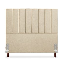 Cabeceira Estofada Casal Carla 140cm Linho Bege C/ Frame - 1