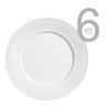 Jogo com 6 Pratos Raso Roma Branco - 2