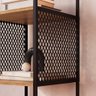 Estante para Livros Estilo Industrial Estrutura em Aço 1,8m Cor:preto com Mel - 3