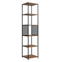 Ver imagem 6 de Estante para Livros Estilo Industrial Estrutura em Aço 1,8m Cor:preto com Mel