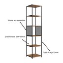 Ver imagem 4 de Estante para Livros Estilo Industrial Estrutura em Aço 1,8m Cor:preto com Mel