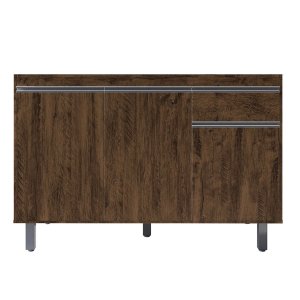 Gabinete Pia 3 Portas 1 Gaveta Pop Chocolate 120cm sem Tampo Nathan Móveis