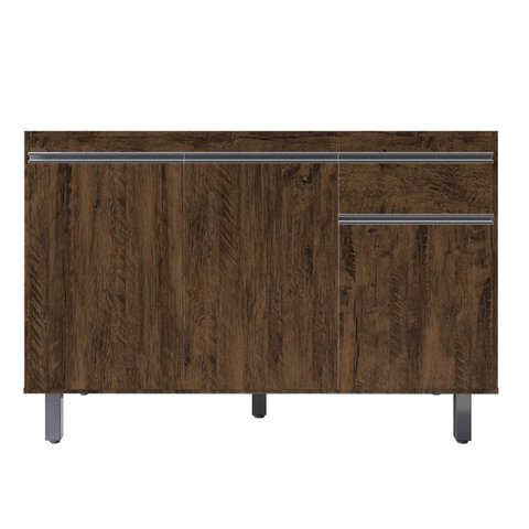 Gabinete Pia 3 Portas 1 Gaveta Pop Chocolate 120cm sem Tampo Nathan Móveis