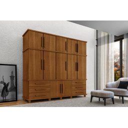 Guarda Roupa Londres Triplex Grande 5 Portas 6 Gavetas com Maleiro Luapa Móveis - 2
