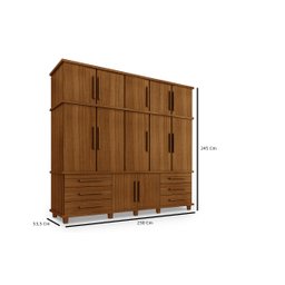 Guarda Roupa Londres Triplex Grande 5 Portas 6 Gavetas com Maleiro Luapa Móveis - 5