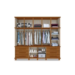 Guarda Roupa Londres Triplex Grande 5 Portas 6 Gavetas com Maleiro Luapa Móveis - 3