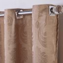 Ver imagem 2 de Cortina Turin Jacquard Semiblackout Floral 6,00x2,80m para Sala Quarto Varão 5m Ilhóses - Avelã