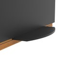 Ver imagem 3 de Rack Tv 32 Polegadas com 3 Prateleiras e Painel 90cm Asteca - Preto e Cedro