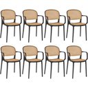 Ver imagem 1 de Kit 8 Cadeiras de Jantar Roma Prática com Braços para Sala e Cozinha - Preto