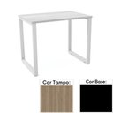 Ver imagem 1 de Mesa de Escritório Pé Tubular Pe25 em Mdp 90 X 45 Cm Cor Noce Naturalle e Base Preta