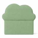 Ver imagem 4 de Cabeceira Infantil Cama Solteiro 100cm Orgânica Curva Nuvem Bouclê Verde Oliva - Montanari's Decor