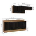 Ver imagem 3 de Cozinha Modulada 4 Peças com 2 Aéreos e 2 Balcões com Tampo Conecta Frise Yescasa Cinamomo/Preto