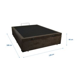 Cama Box Baú Casal 138 - Bello Box- Suede Marrom - 3