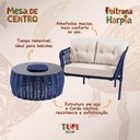 Ver imagem 3 de Conjunto 2 Poltronas e Mesa de Centro Cervejeira em Aço e Corda Náutica Azul Harpia Tecido Bege