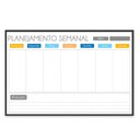 Ver imagem 1 de Quadro Planner 60x40 Cm Semanal Light e Mensal Gray Moldura Madeira Preto - Semanal