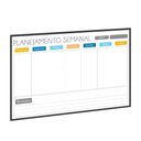 Ver imagem 2 de Quadro Planner 60x40 Cm Semanal Light e Mensal Gray Moldura Madeira Preto - Semanal