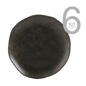 Jogo com 6 Pratos S/Mesa Organico Onyx