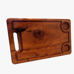 Tábua de Carne de Churrasco Rústica em Madeira Muiracatiara 50x30x2cm Com Alça - Palleter - 1