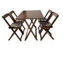 Ver imagem 2 de Conjunto Mesa Dobrável 1,20m com Tampo em Mdf Ultra Plus e 4 Cadeiras Dobráveis Imbuia